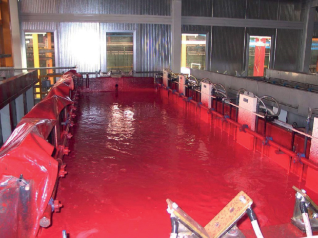 Painting product handling within the tank